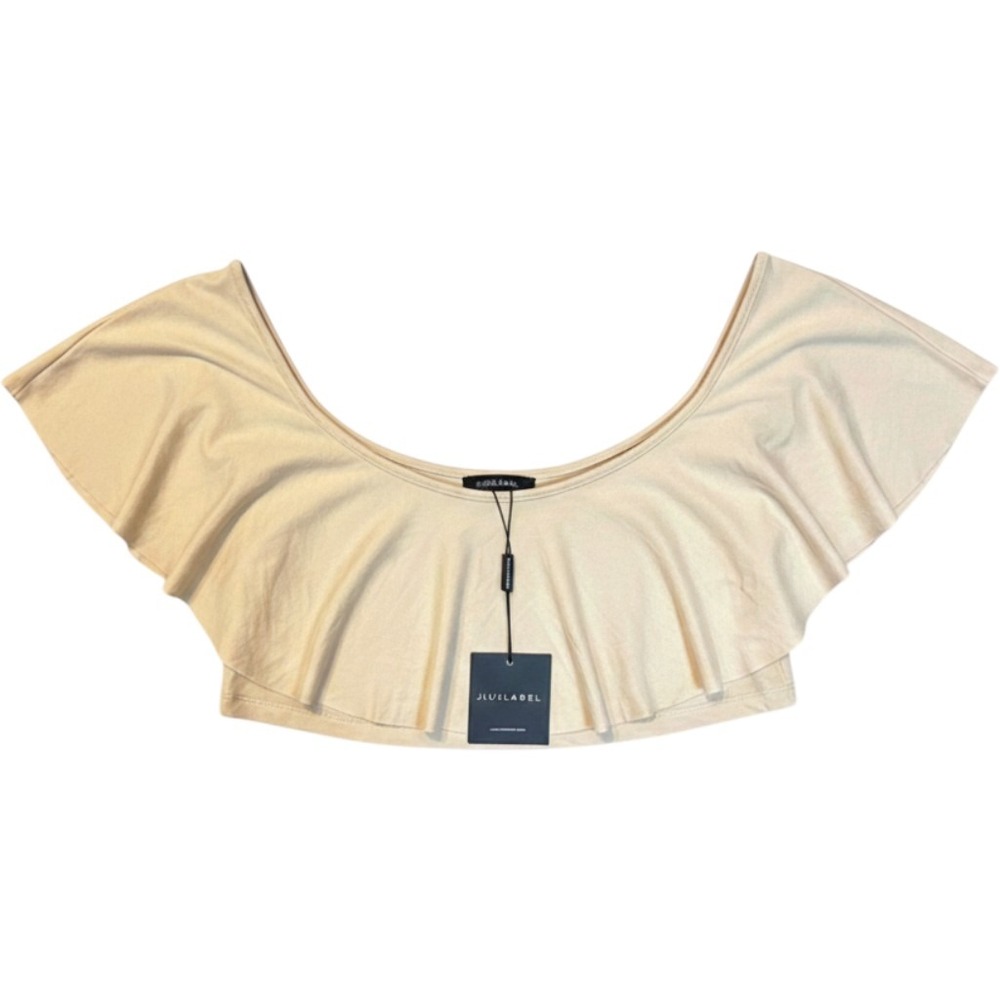 NWT JLUXLABEL Tan Rufflle Crop Top Women's Size XL Beach Festival Vacation